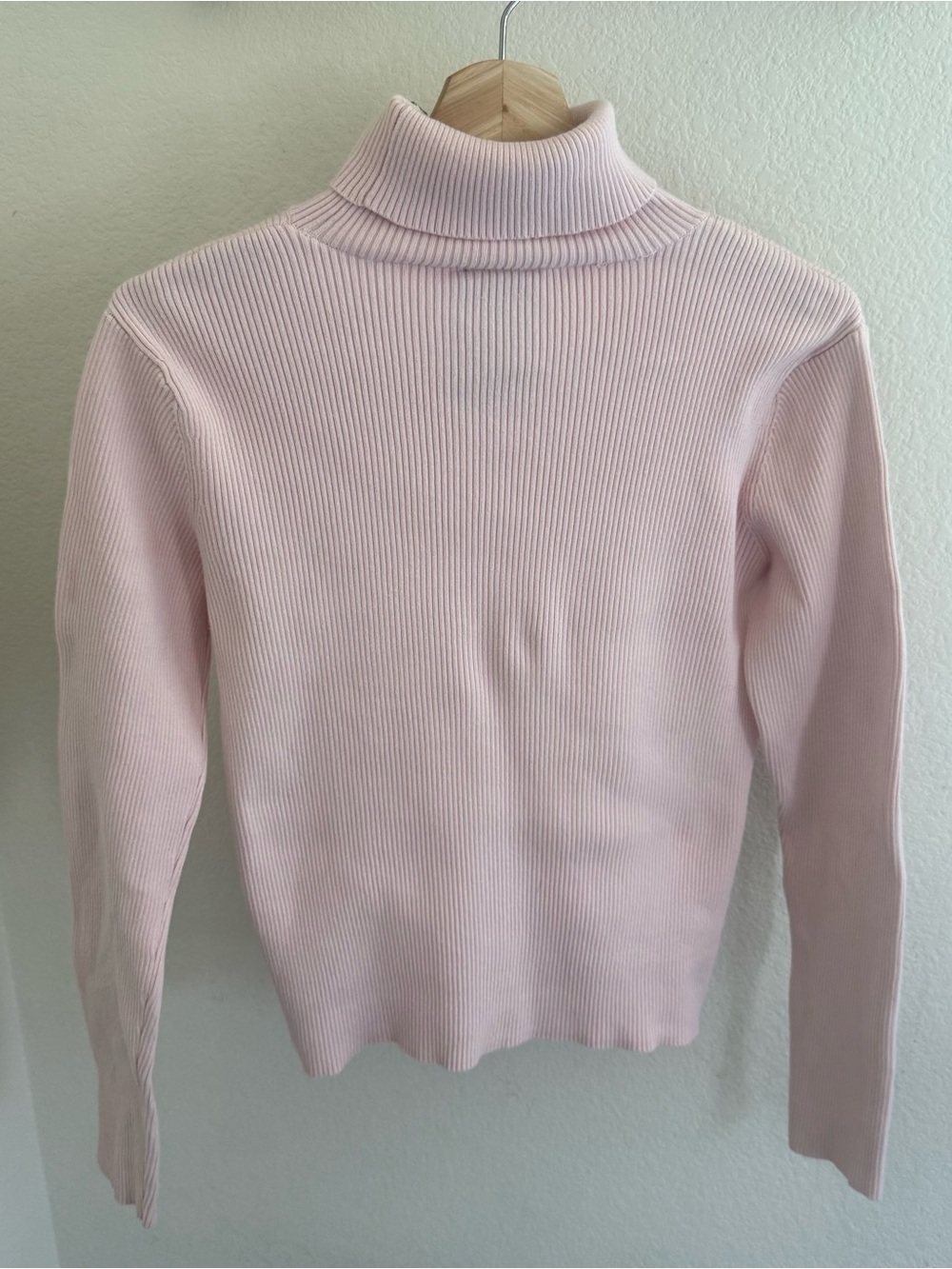 Ralph Lauren Polo Jeans Co Y2K soft girl preppy coquette Pink Ribbed Turtleneck - Picture 6 of 6